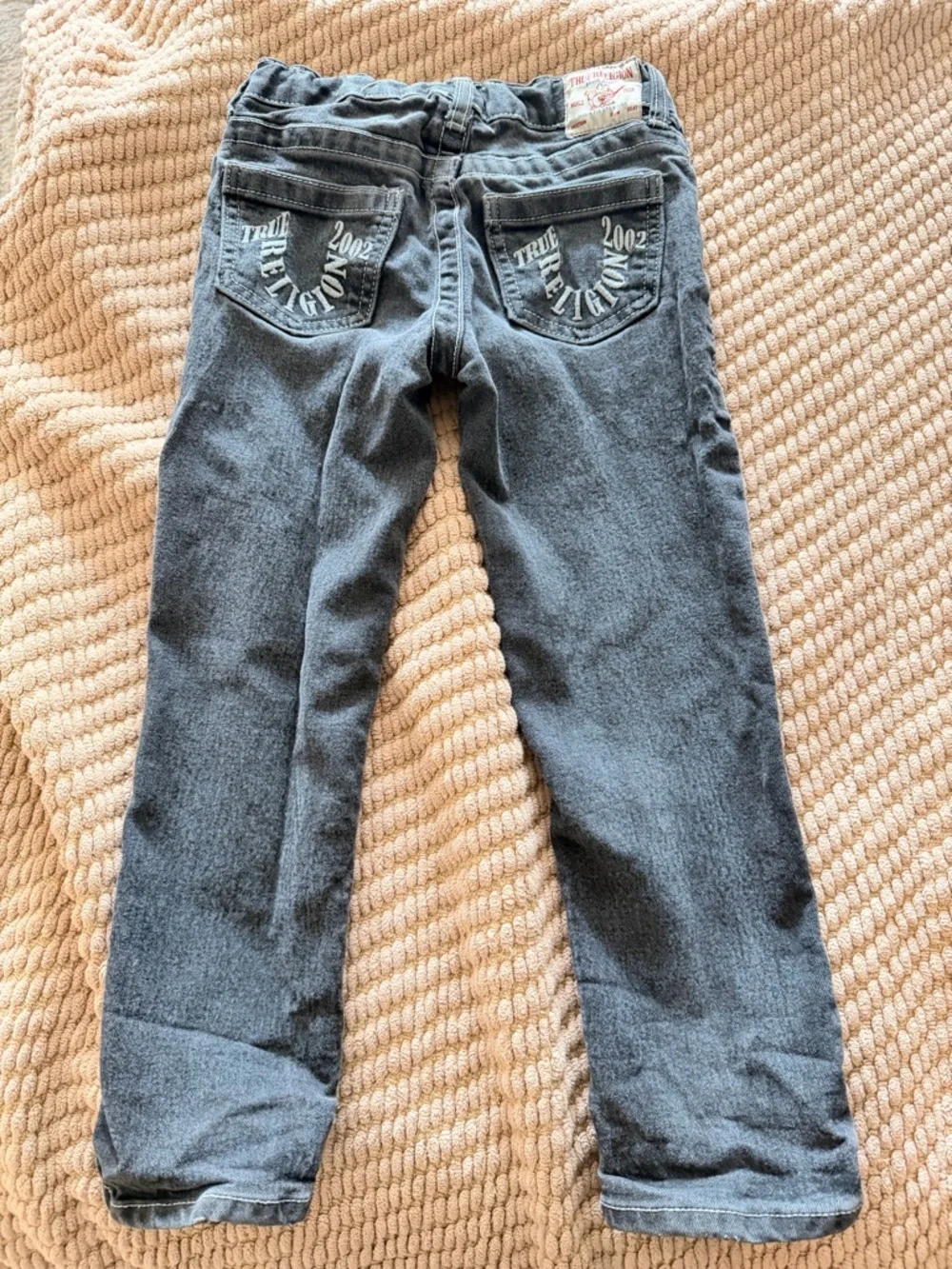 True Religion Kids Jeans Size 5 Geno Relaxed Slim Gray Stretch Denim Boys